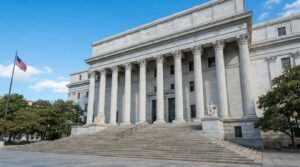 Edificio di un tribunale americano, simbolo del sistema giudiziario e dei processi penali